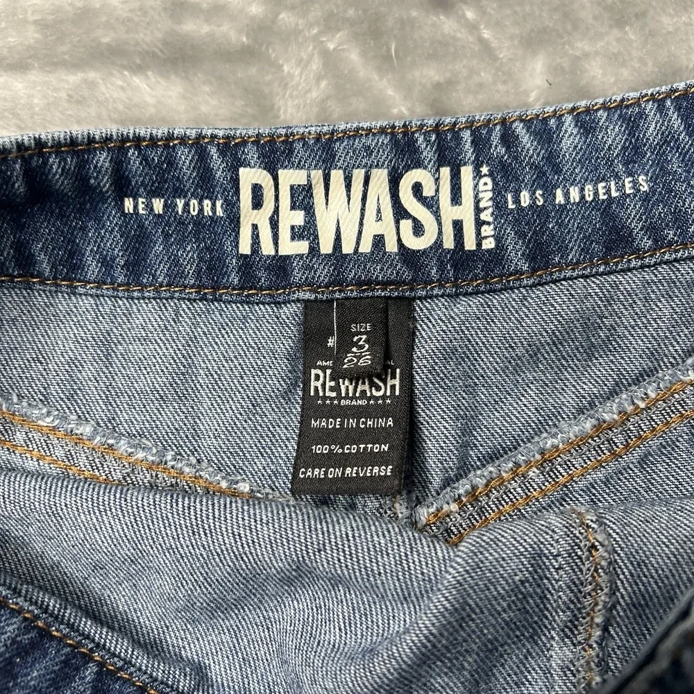 Rewash Skirt Women Size‎ 3/26 Blue Mini Shorts Wrap Front Denim Y2K